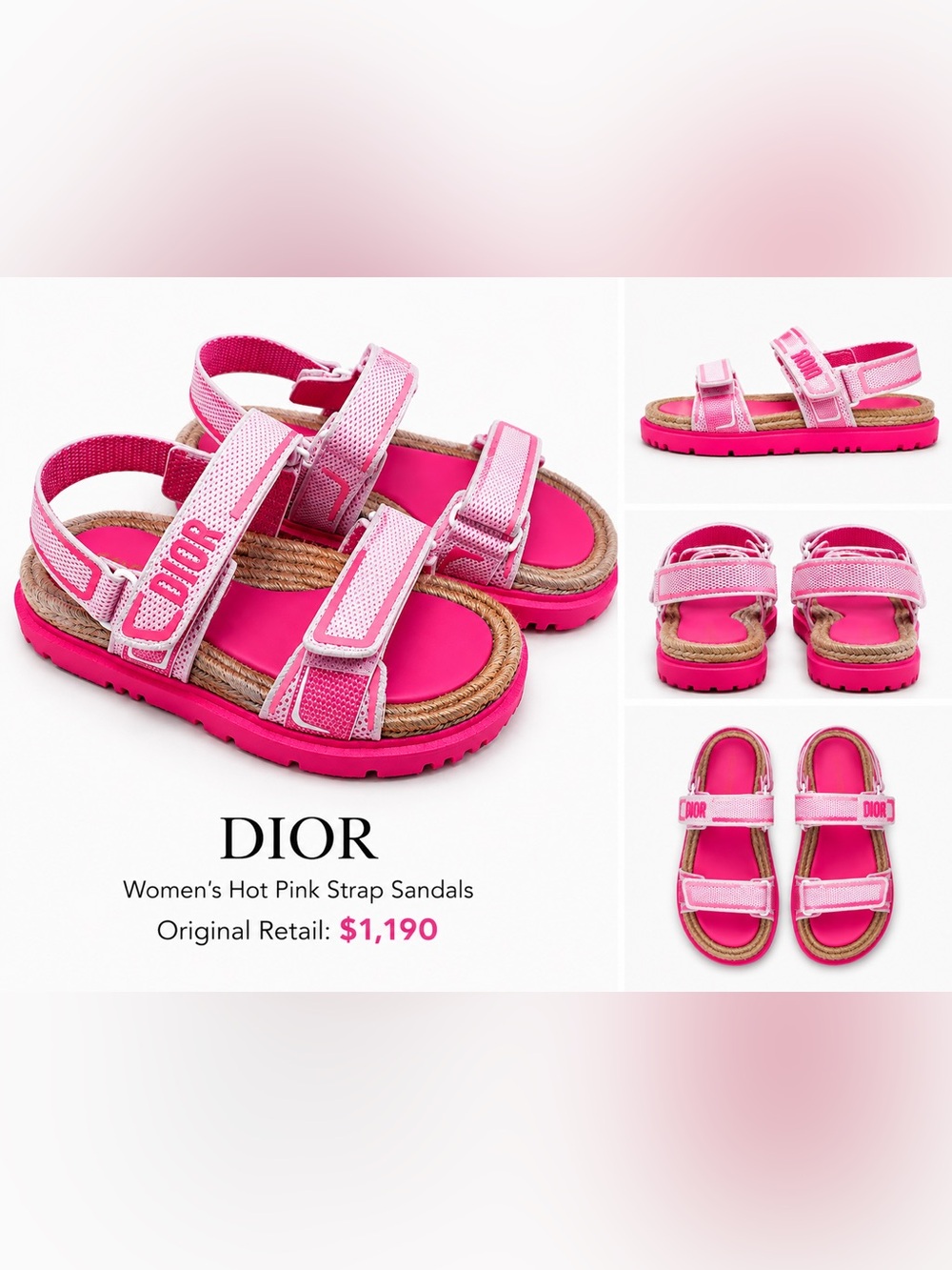 Dior Women’s Hot Pink Strap Sandals